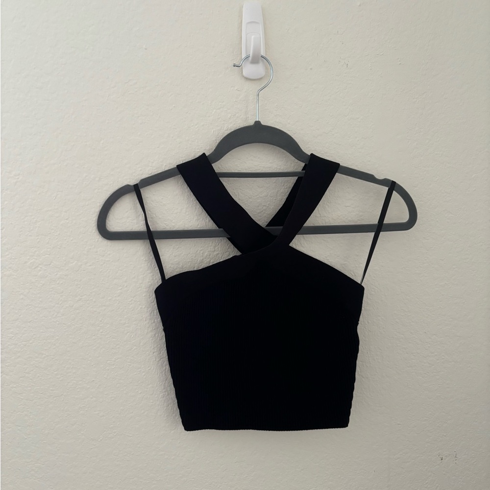 Aritizia Babaton Sculpt Knit Criss Cross Top